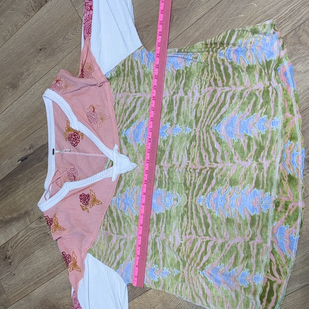 Free People Tie Dye Long Sleeve oversized T Shirt size Small - Picture 6 of 10